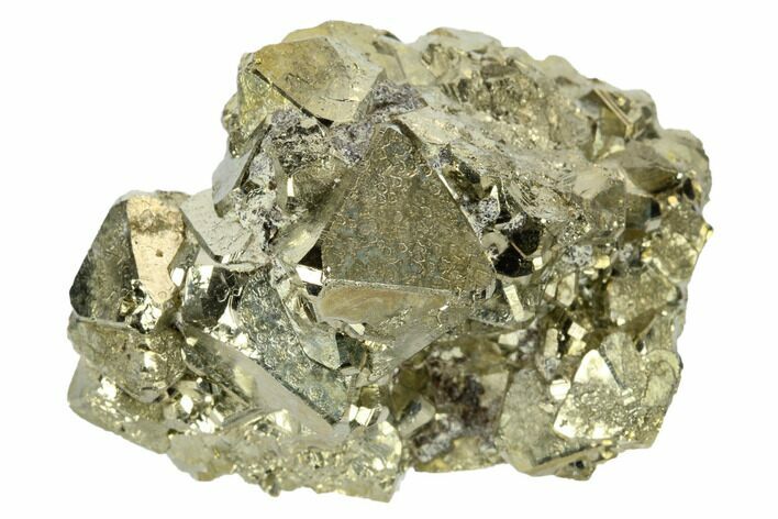 Octahedral Pyrite Crystal Cluster - Peru #173502